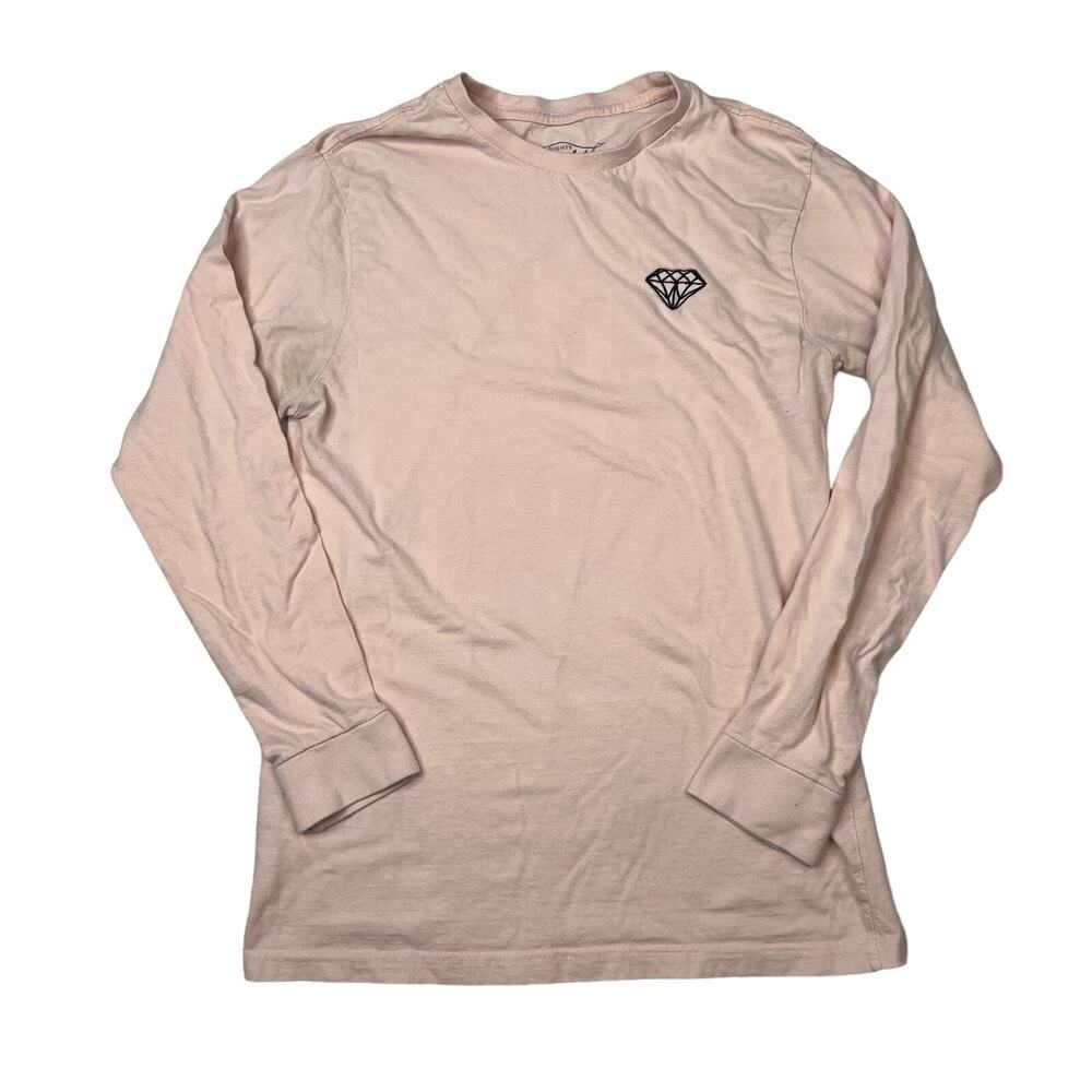 Eighty Eight Embroidered Diamond Long Sleeve Tee T-Shirt Light Pink Adult Small